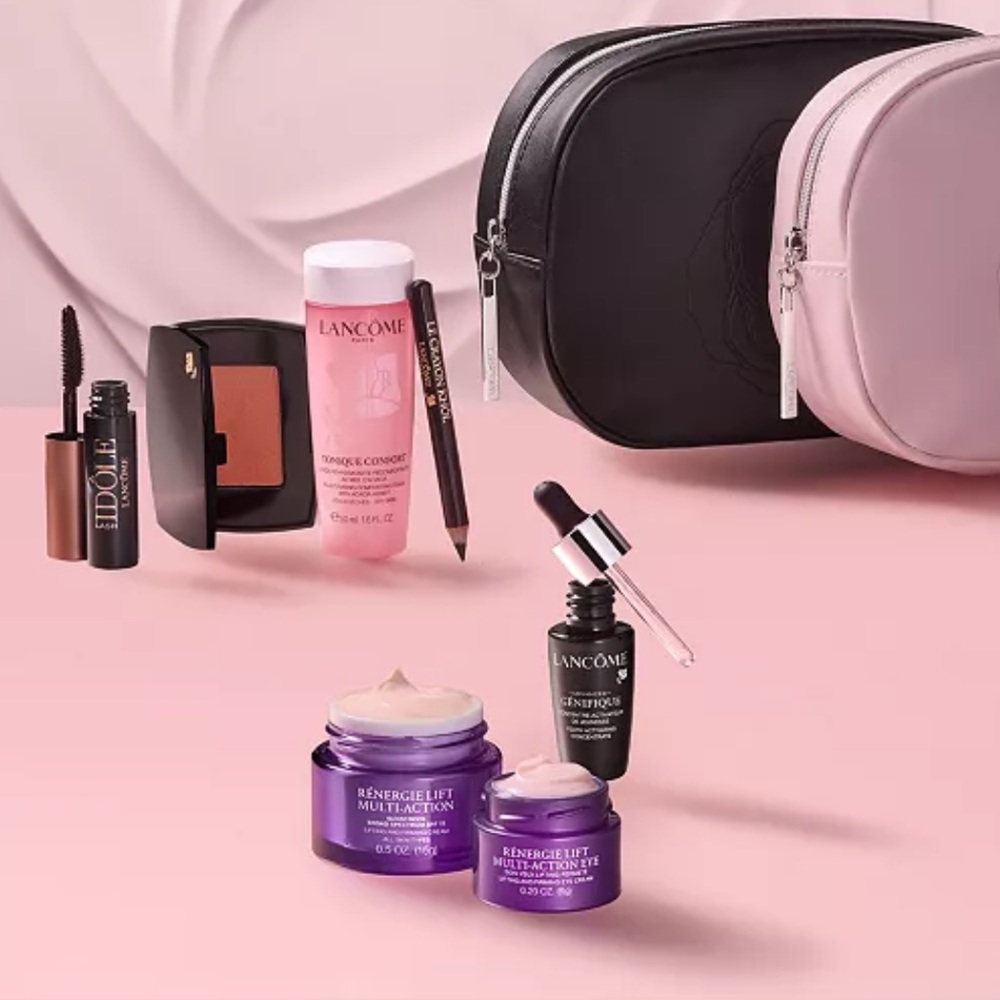 Lancôme 8pc Renergie Idole Mascara Genifique Serum Toner Eyeliner